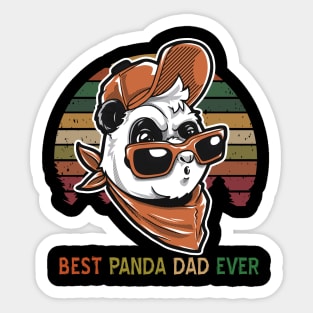 Best Panda   Dad Ever - Vintage Retro Panda    Father Gift Men Sticker